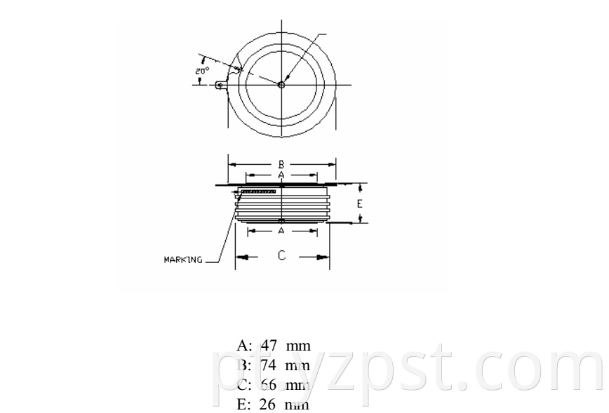 High Power Thyristor for Inverter YZPST-KK800A1600V